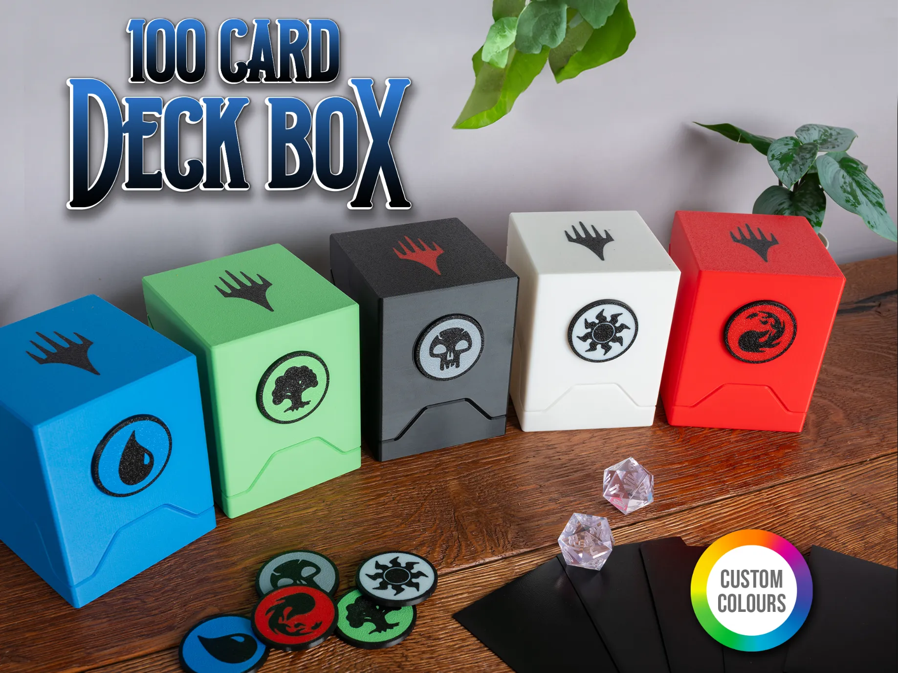 Deck Box Premium MTG "Símbolos de Maná" - 100 Cartas