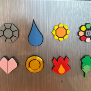 Set de 8 Medallas de la Región Kanto (Magnéticas)