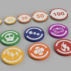 Set Completo Premium: Fichas de Daño y Marcadores de Estado (Pokémon TCG)
