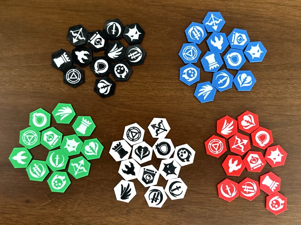 Set de Marcadores de Habilidad MTG - 12 Tokens Hexagonales
