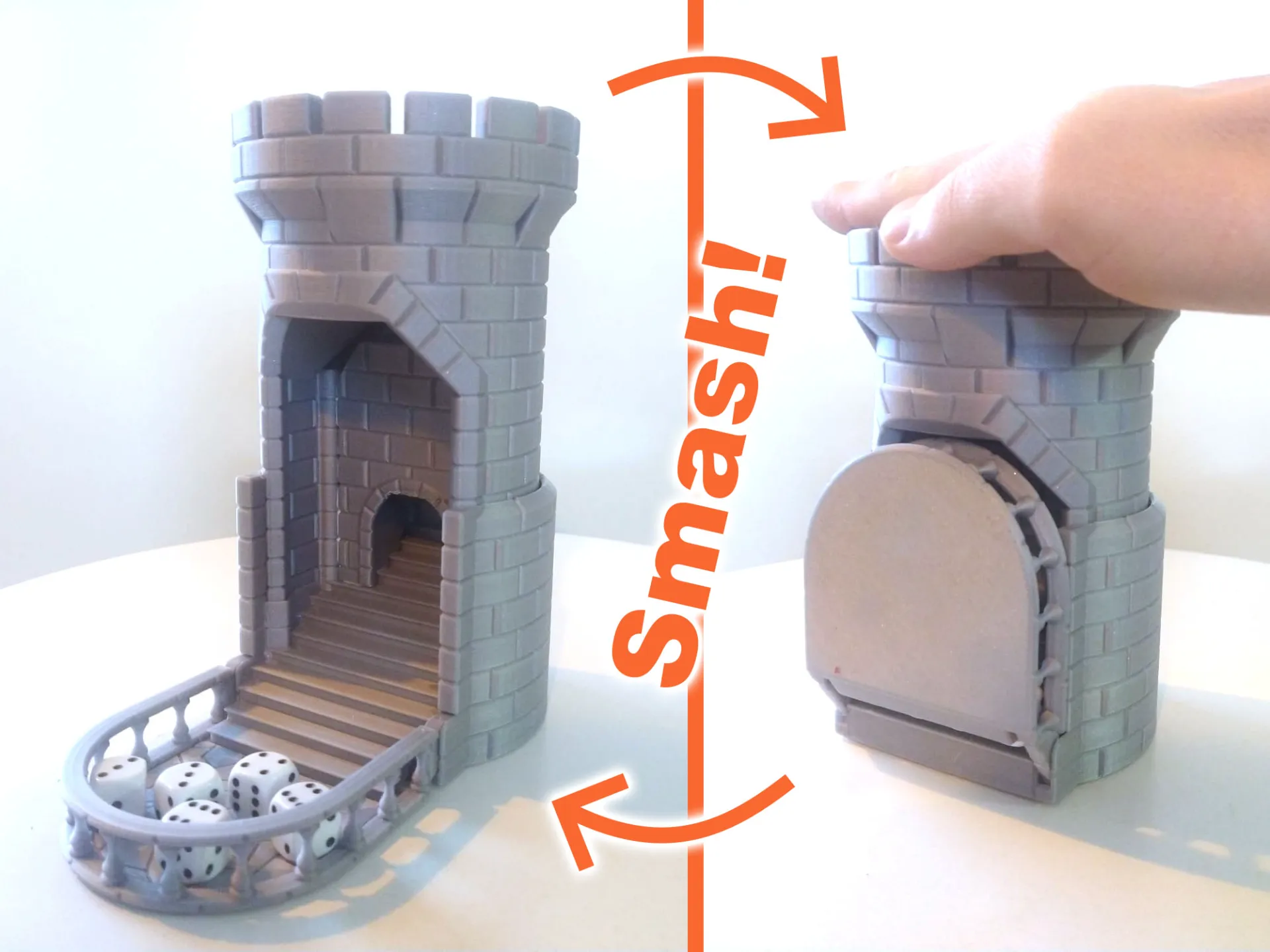 Torre de Dados con Recarga Automática ("¡Aplasta!") - Diseño Castillo